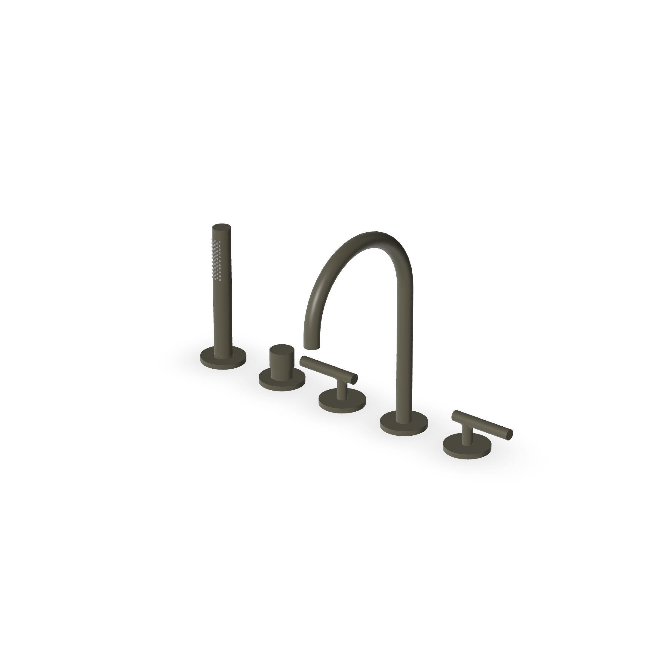 Смеситель для ванны с 5 отверстиями и ручным душем Zucchetti Pan S ARCH-00096596 - Вид №2