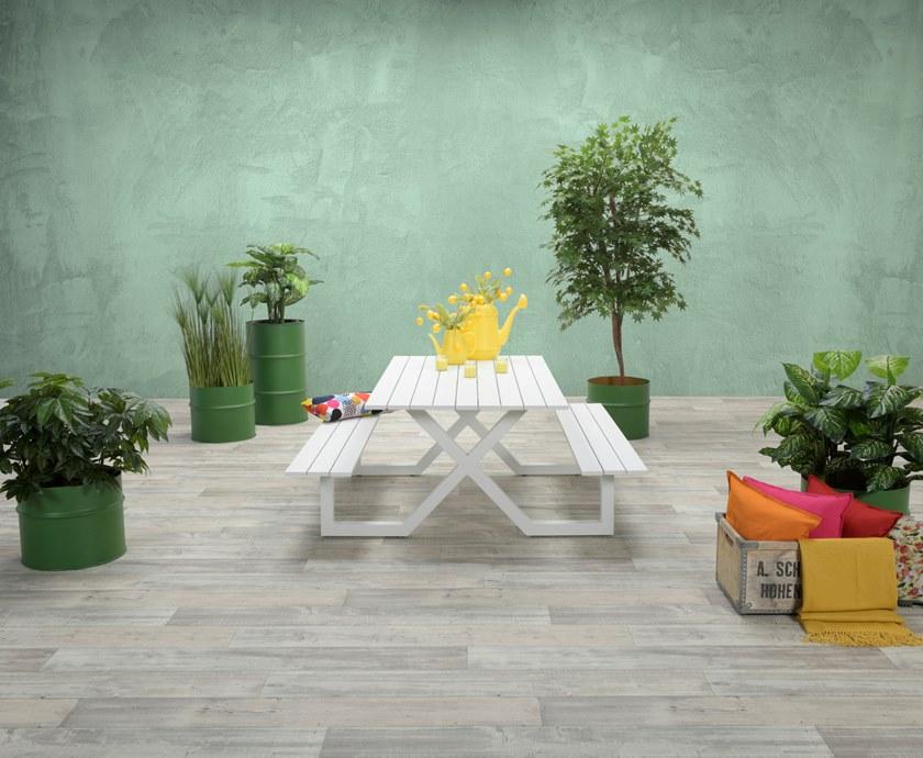 MOBIKA GARDEN Прямоугольный алюминиевый стол для пикника со встроенными скамейками sun-id-1465582 - Вид №3