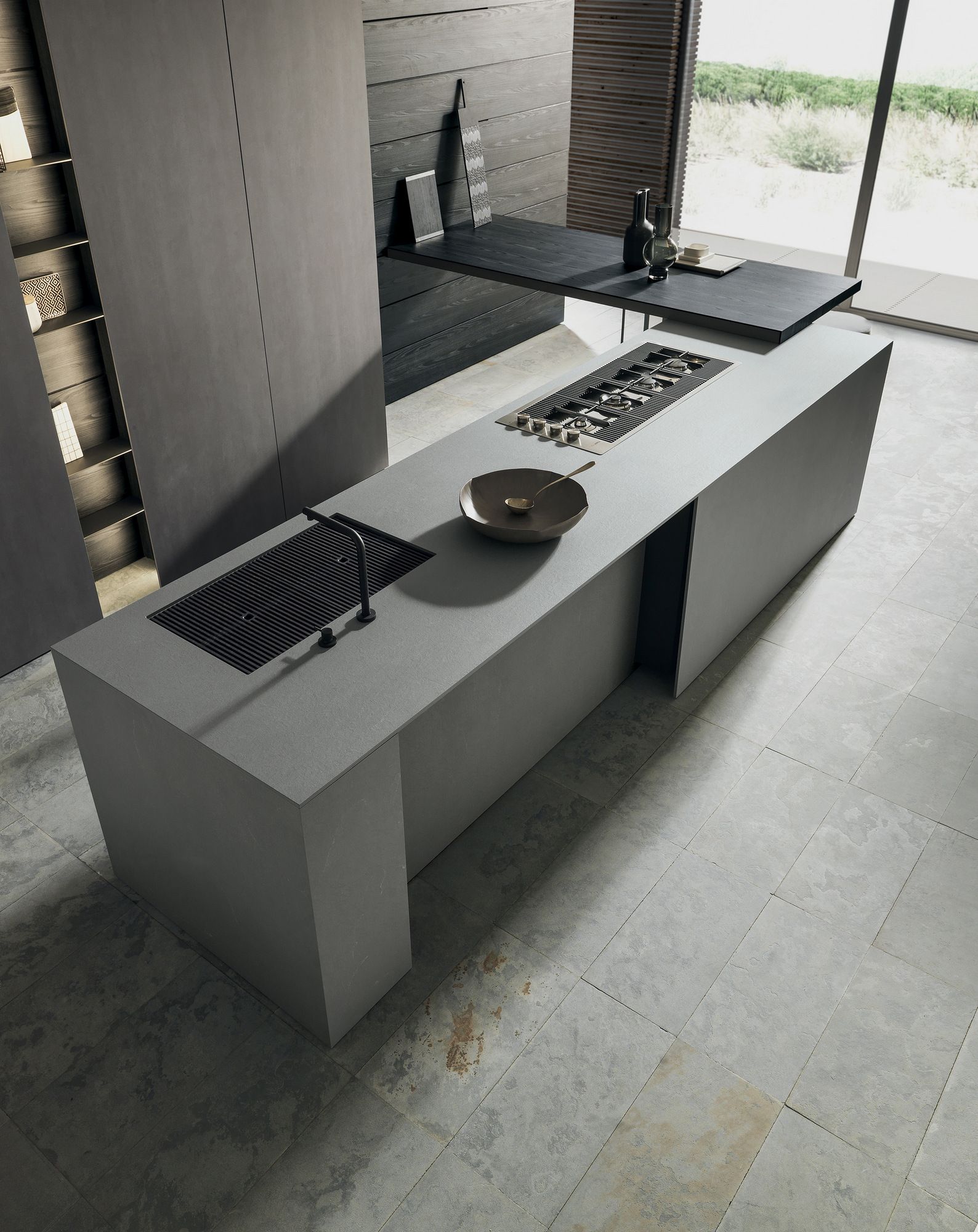 Выдвижная кухня с полуостровом в milltech MODULNOVA MH6 ARCH-00063072 - Вид №3