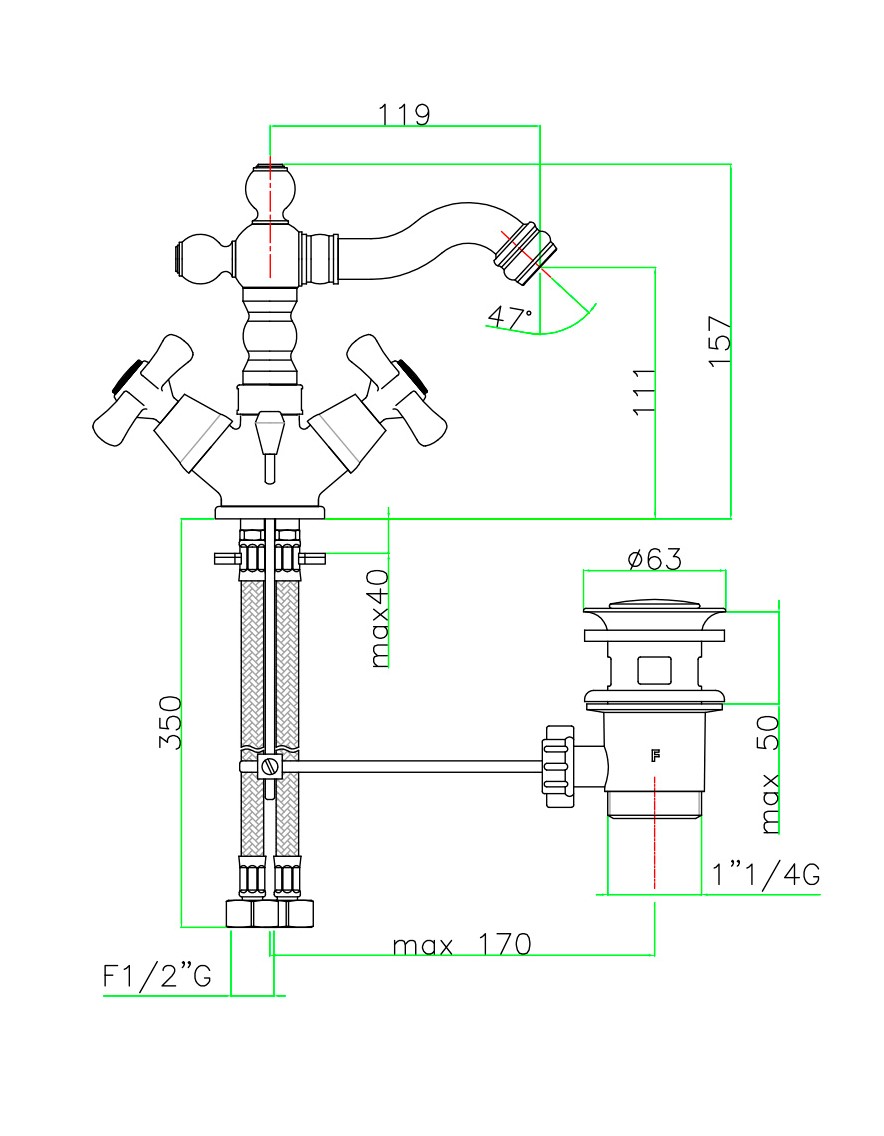 AM710402065 Смеситель для биде Webert Armony - Вид №1