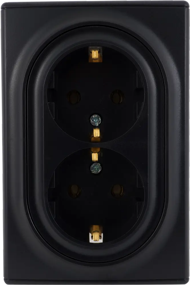 Розетка двойная OnekeyElectro Florence с заземлением, черный 82127007