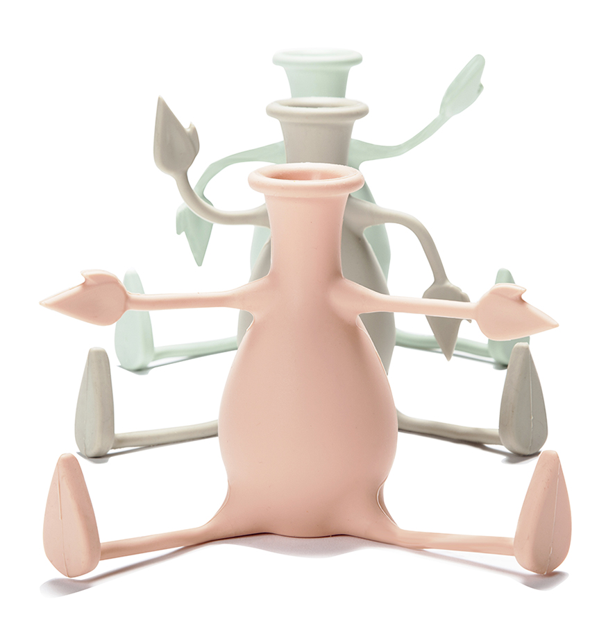 PE557 Ваза для цветов с гибкими ручками florino персиковая Peleg Design  - Вид №2