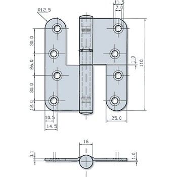 Петля ABLOY N3228 - 110 PKE ASSA ABLOY LK01-623