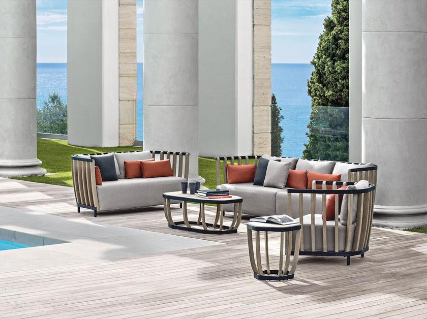 Ethimo Низкий овальный столик для сада из тика Swing Swtr05 - Вид №3