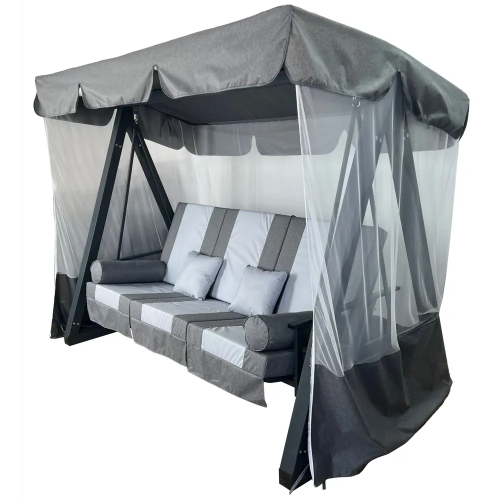 GREENGARD Мерида — трёхместные садовые качели серого цвета 89354373 STLM-0949340 - Вид №1