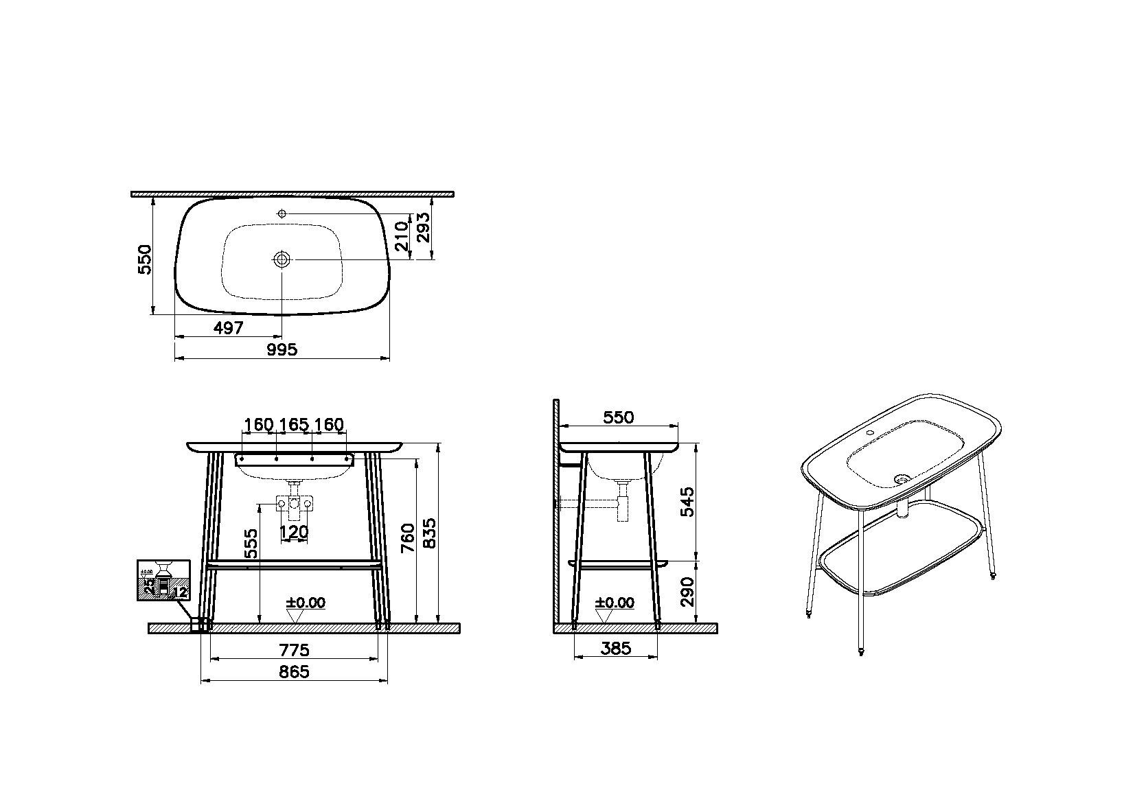64045 Раковина Vitraglobal Plural - Вид №1