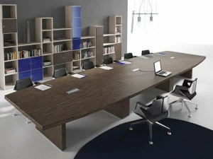 Elitable Стол для переговоров из фанерованной древесины с системой управления кабелями Star