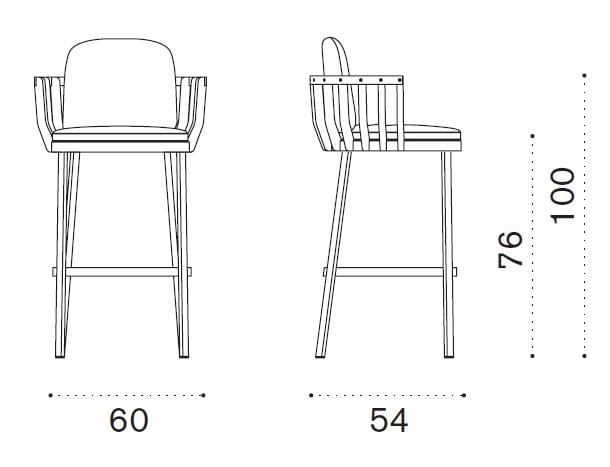 Высокий садовый стул со спинкой Ethimo качели ARCH-00137741 - Вид №4
