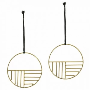 Украшение подвесное металлическое круглое 10 см Xanthe от La Forma, 2 штуки LA FORMA XANTHE 343374 Золотой