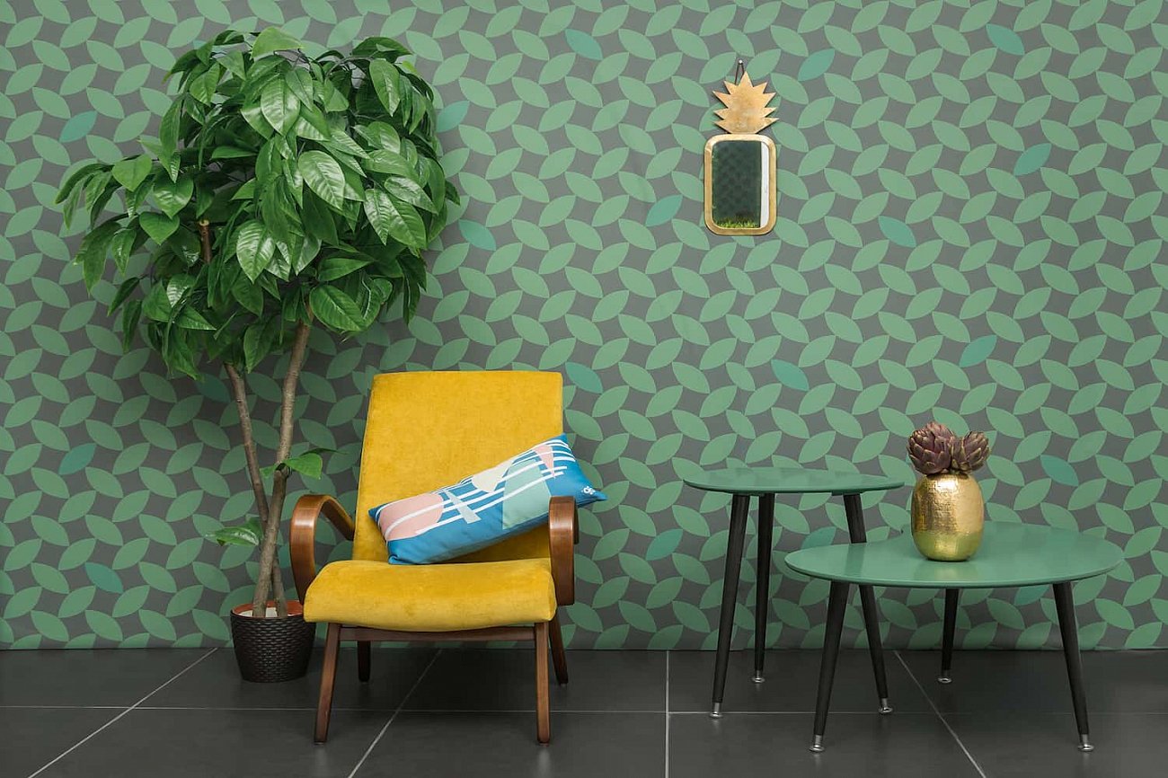 Кофейный столик с черными ножками кейл "Капля" WOODI  00-3966164 Зеленый  - Вид №11