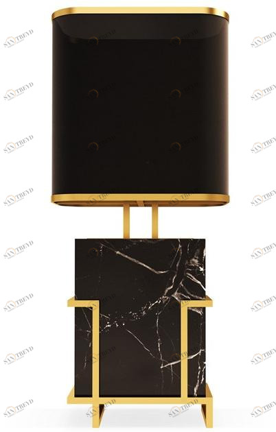 Porustudio Настольная лампа из мрамора черная маркина sun-id-1455468
