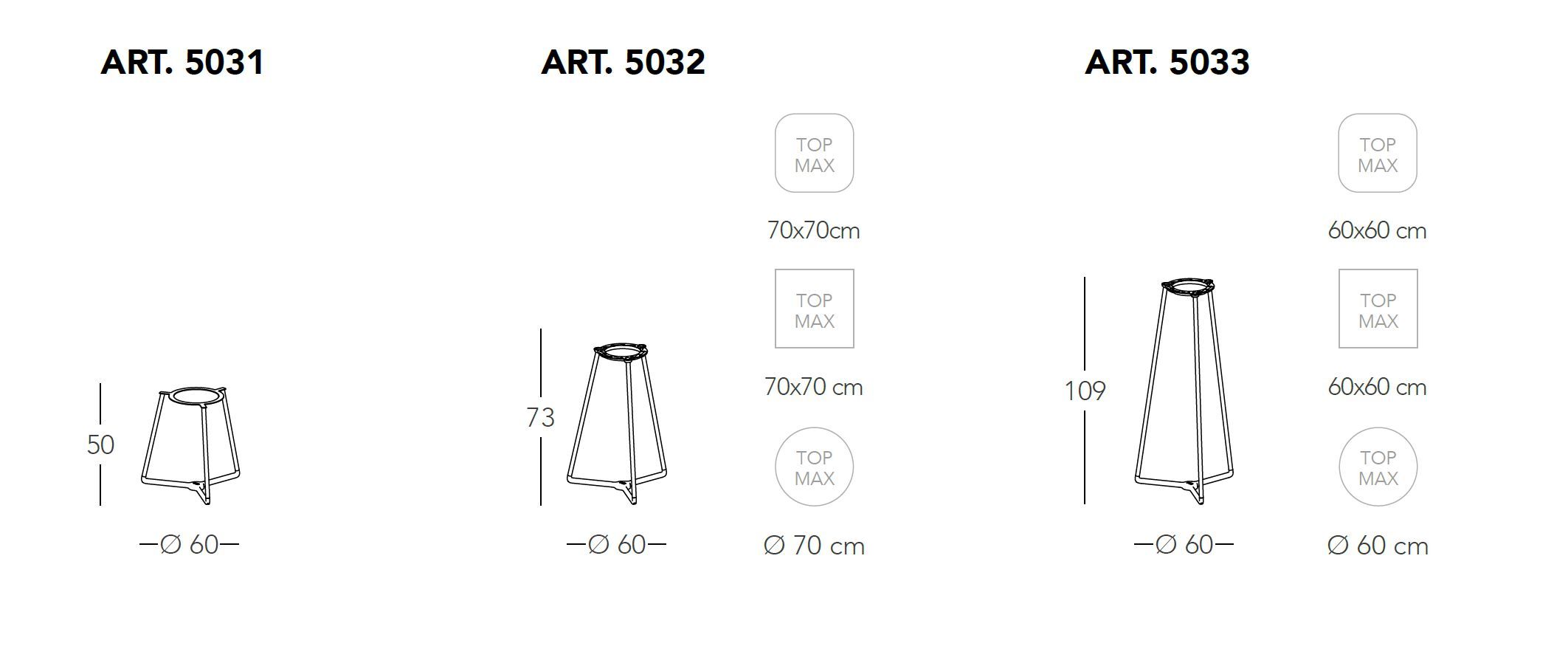 Алюминиевый и стальной контрактный стол с 3-спицевым основанием S-CAB Atomo ARCH-00050546 - Вид №20
