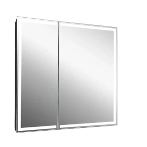 Шкаф зеркальный подвесной Montero Black LED с подсветкой 80x80 см цвет черный