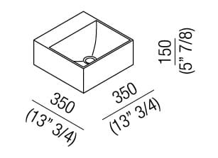 Квадратная столешница для рук из Cristalplant® Agape ручная стирка ARCH-00137620 - Вид №1