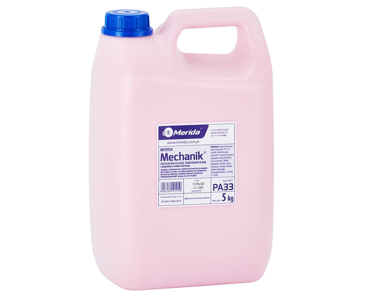 PA33 Паста для мытья сильнозагрязненных рук MECHANIK, канистра 5 кг Merida 