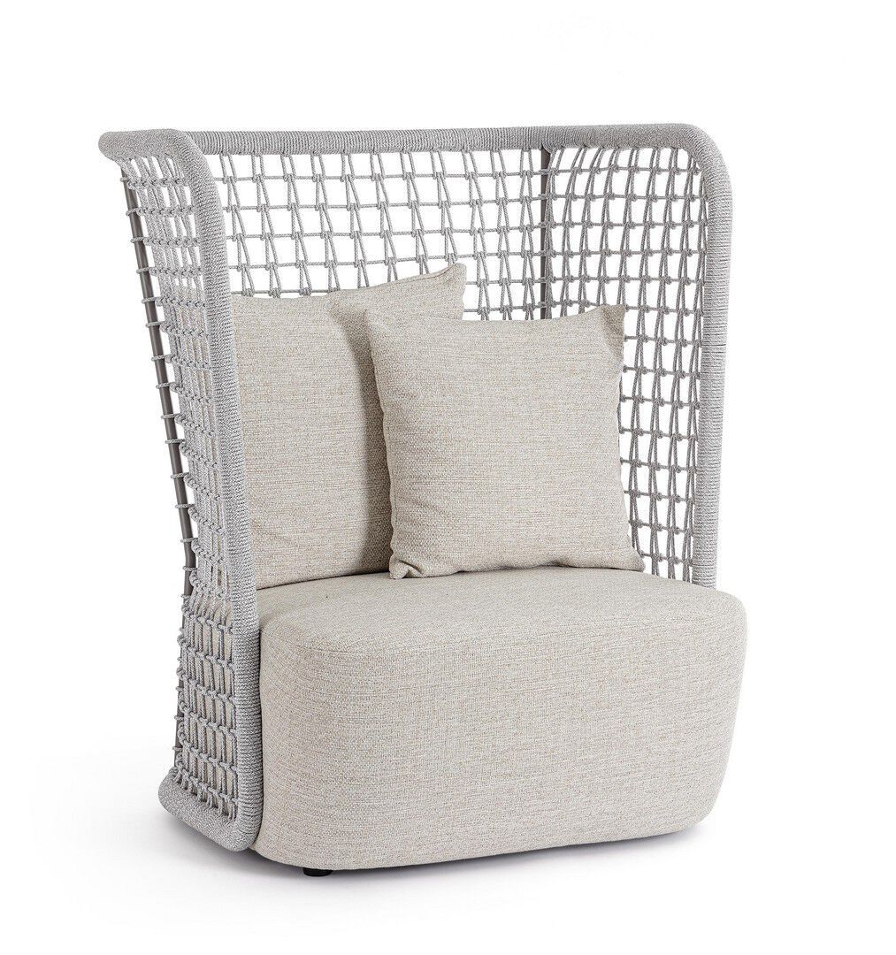 Веревочное и тканевое садовое кресло с высокой спинкой BIZZOTTO Kollar ARCH-00043118 - Вид №6