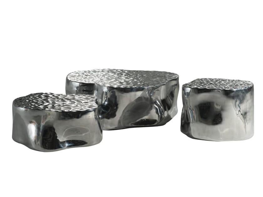 Алюминиевый низкий журнальный столик ROCHE BOBOIS дерево ARCH-00062486