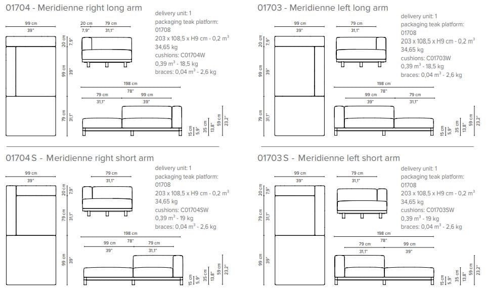 Секционный садовый диван с водоотталкивающими подушками TRIBÙ Vis à vis ARCH-00106248 - Вид №17