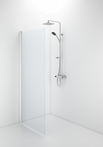 59500280 IFO Space прямая дверь SPVK, белые лакированные профили, прозрачное стекло без ручек, профили SPVK 1000