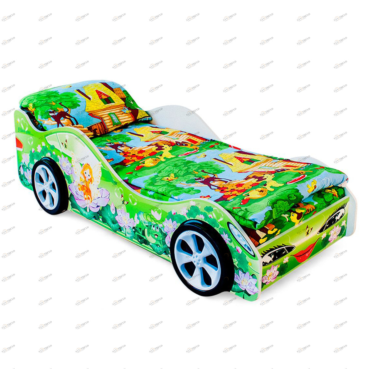 Детская кровать-машина "Сказка" БЕЛЬМАРКО  326755 Зеленый Santreyd 