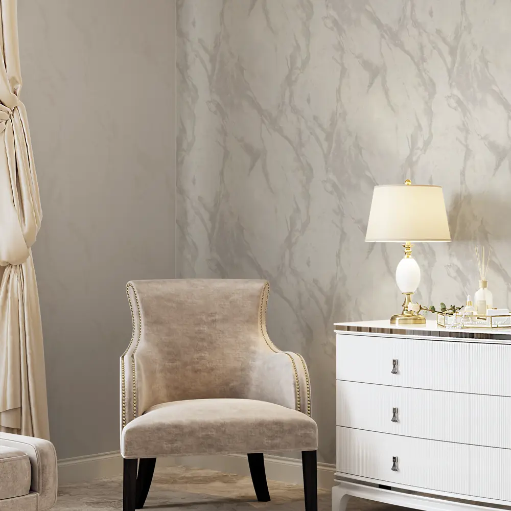 Palitra Home Marmalit: Флизелиновые обои с виниловым покрытием в бежевом оттенке 89406587 STLM-1565631 - Вид №4