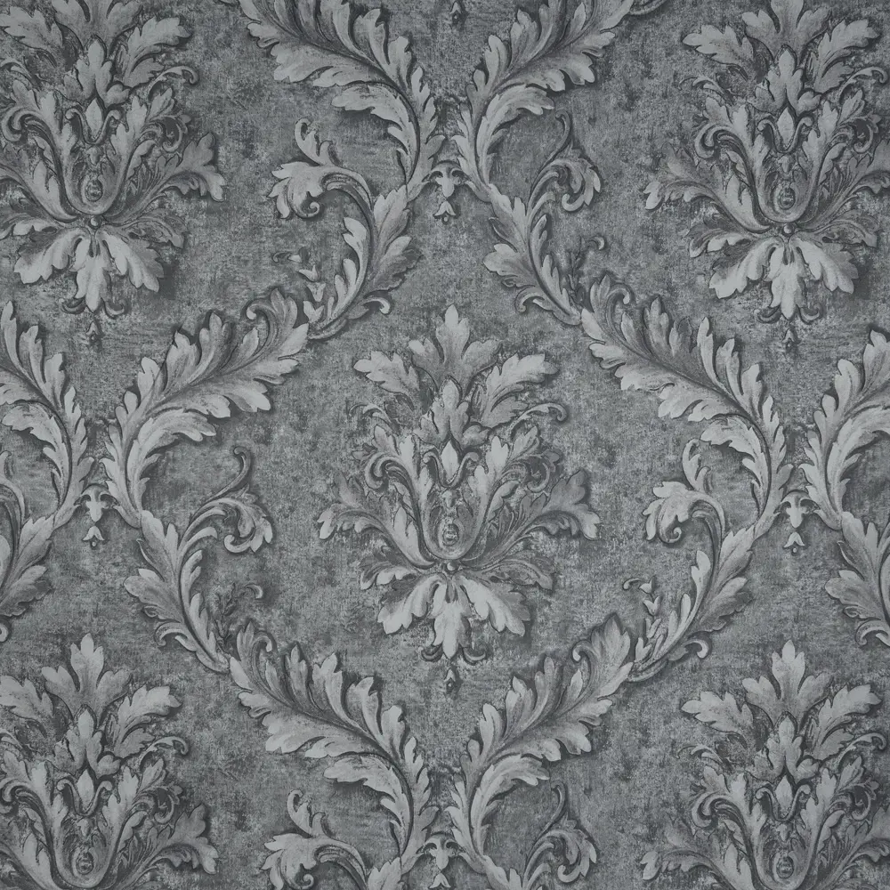 Ткань сатен «Листья» 280 см цвет серый TEX REPUBLIC STLM-2199507