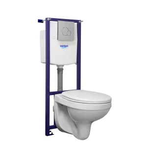 Комплект инсталляция и унитаз  ПЭК «Альфа» с кнопкой двойного слива