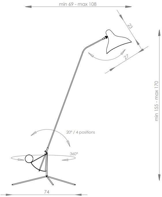 DCW éditions Регулируемый торшер Mantis sun-id-1451298 - Вид №12