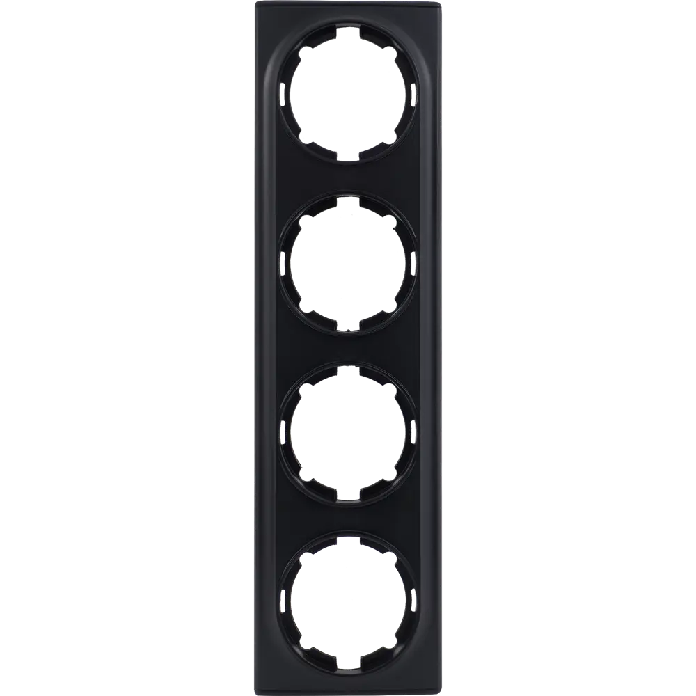 Рамка для розеток и выключателей Onekey Florence 4 поста, цвет чёрный ONEKEYELECTRO STLM-2136615