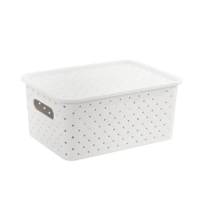 Корзинка с крышкой Violet Береста 23.5x17.3x10.6 см прямоугольная цвет белый