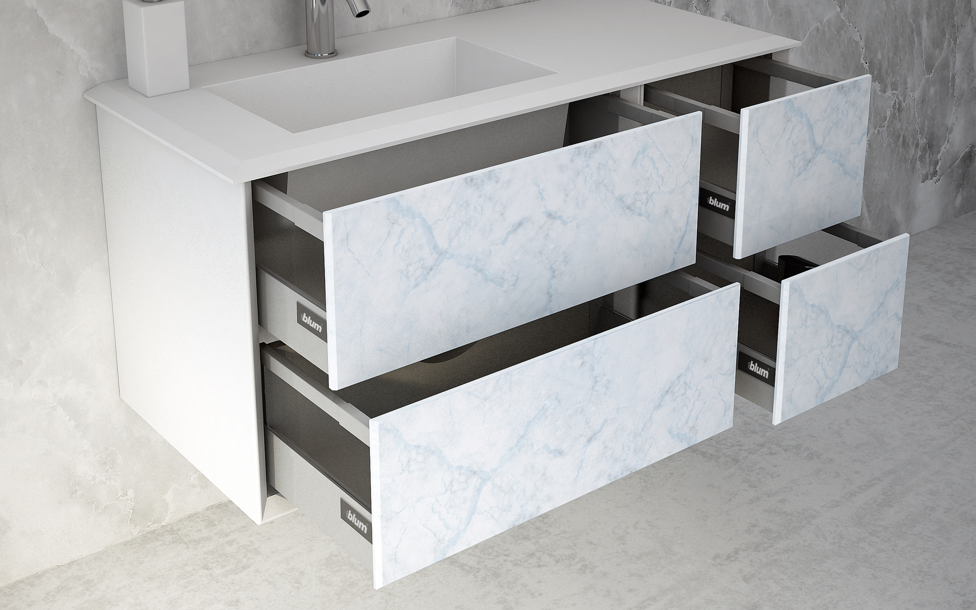 Мебель для ванной CEZARES BELLAGIO 105 Light Blue Stone - Вид №1