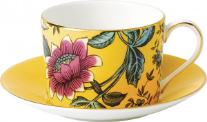 10671654 Wedgwood Чашка чайная с блюдцем Wedgwood Вандерласт Тонкин 150мл Фарфор костяной