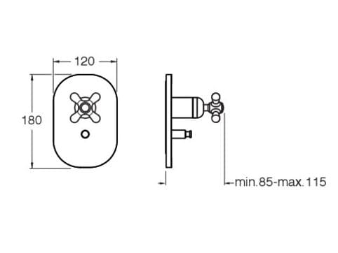 Однорычажный смеситель для душа с пластиной CRISTINA Rubinetterie Империя ARCH-00149458 - Вид №2