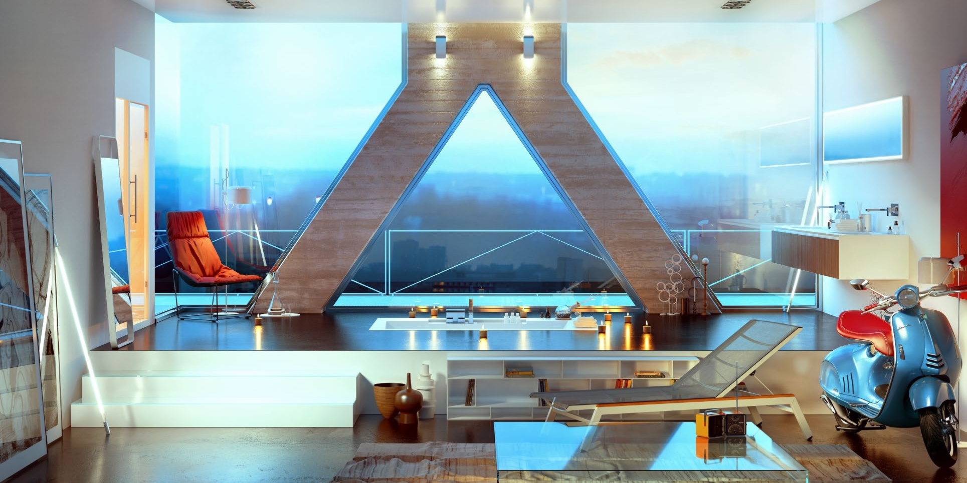 Moma Design Зеркало настенное с подсветкой 2000х500 Mirr Led MIRRLED20050 - Вид №2