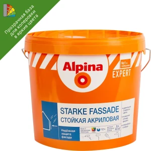 Краска водно-дисперсионная Alpina Starke Fassade прозрачная база C 9 л