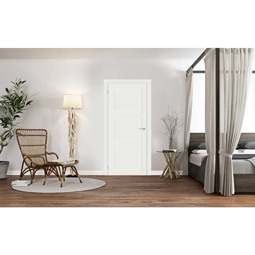 Комплект двери Адажио глухая 60x200 см Hardflex белый с добором 200 мм МАРИО РИОЛИ STLM-2211026 - Вид №1