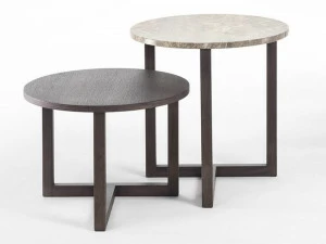 Marelli Круглый журнальный столик из мрамора и дерева