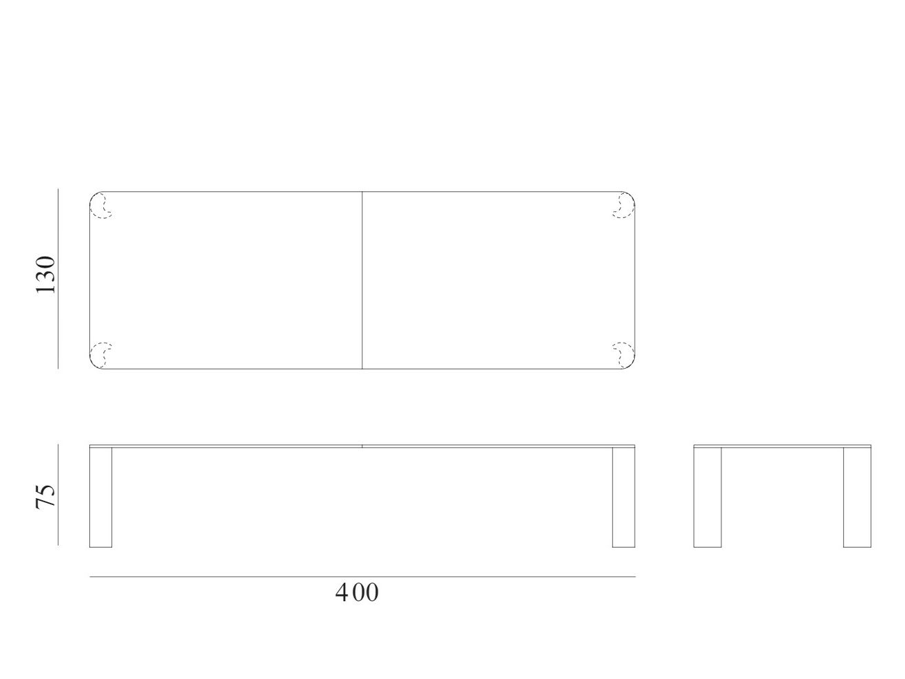 Травертин прямоугольный садовый стол Exteta 10th ARCH-00041565 - Вид №6