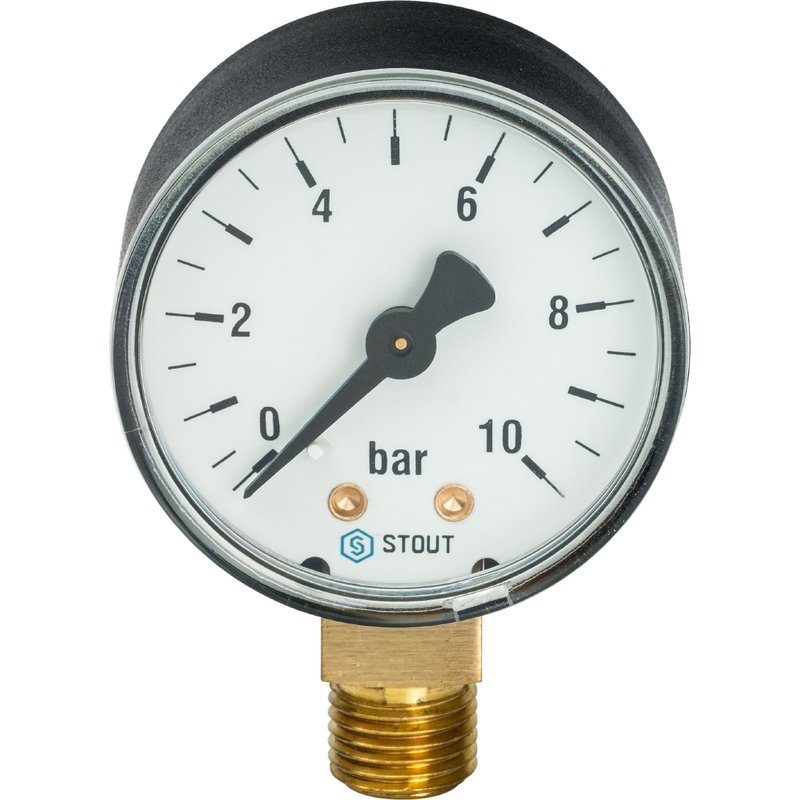 Манометр радиальный 50 мм 1/4" 10 бар STOUT SIM0010501008 - Вид №1