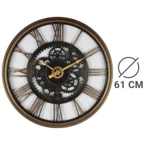Часы настенные Dream River Шестеренки круглые пластик цвет черный ø61  см
