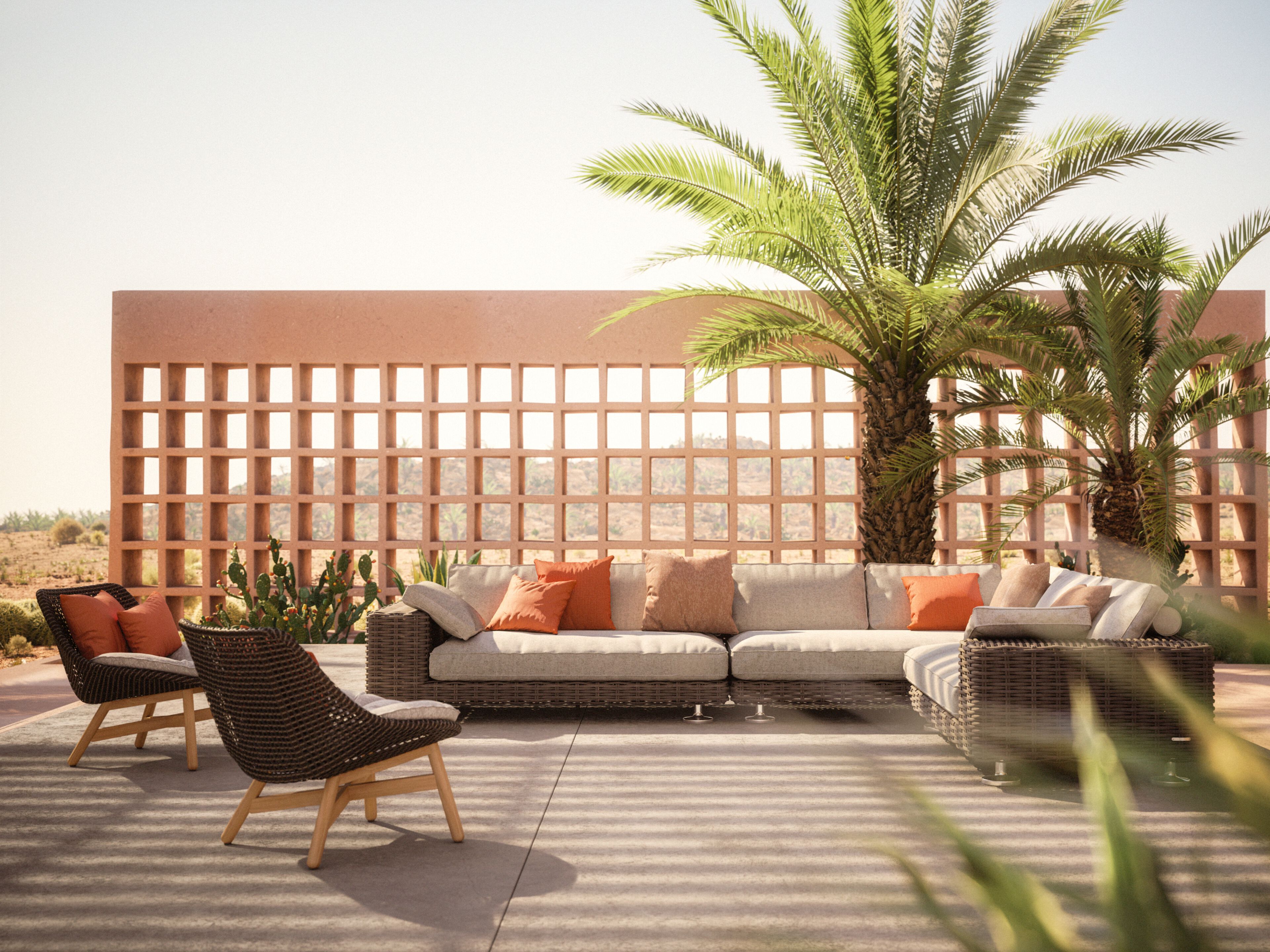 Тканевый модульный садовый диван DEDON Парос ARCH-00110216 - Вид №2