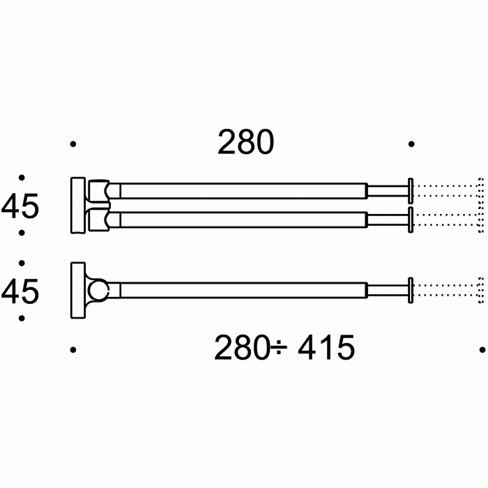 W4914 Полотенцедержатель 2-ой 28/41 см COLOMBO PLUS Colombo Design - Вид №2