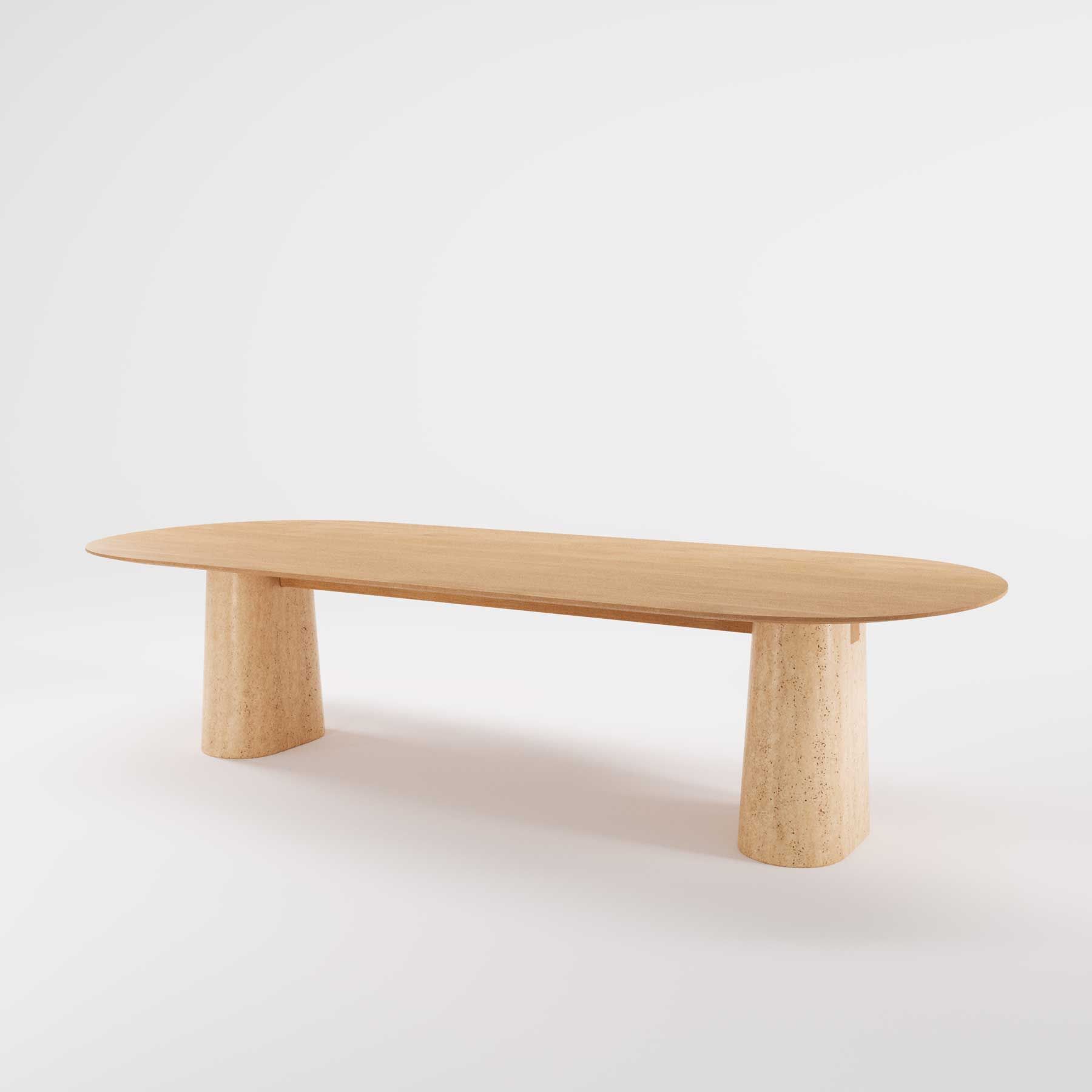 Деревянный овальный стол с травертиновым основанием Wewood Anchor ARCH-00015145 - Вид №3