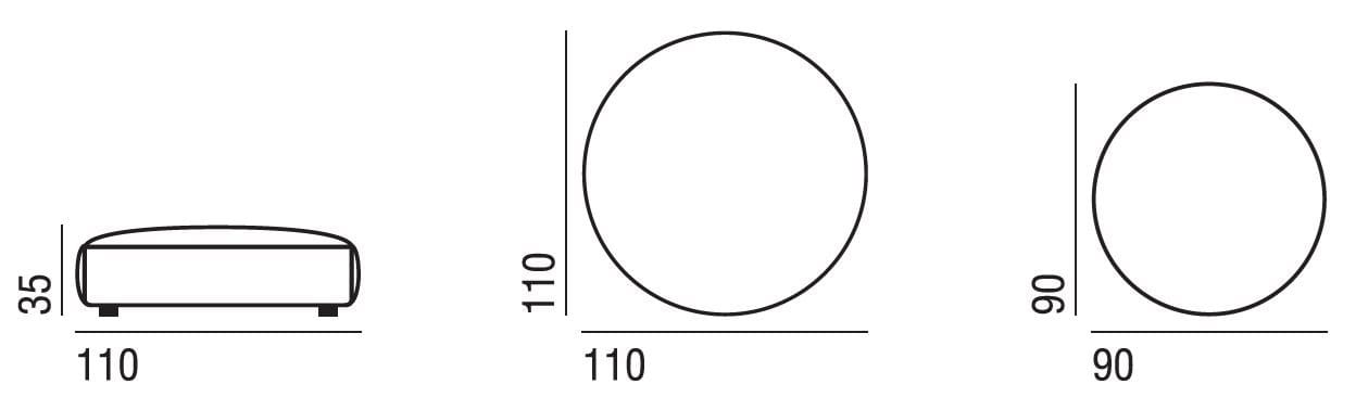 Ткань круглый съемный пуфик Verzelloni PLANET ARCH-00029294 - Вид №2