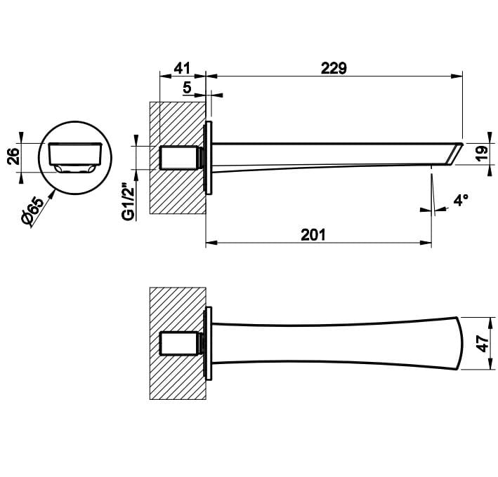 Хромированный латунный дозирующий носик для ванны Gessi вентилятор ARCH-00087627 - Вид №2