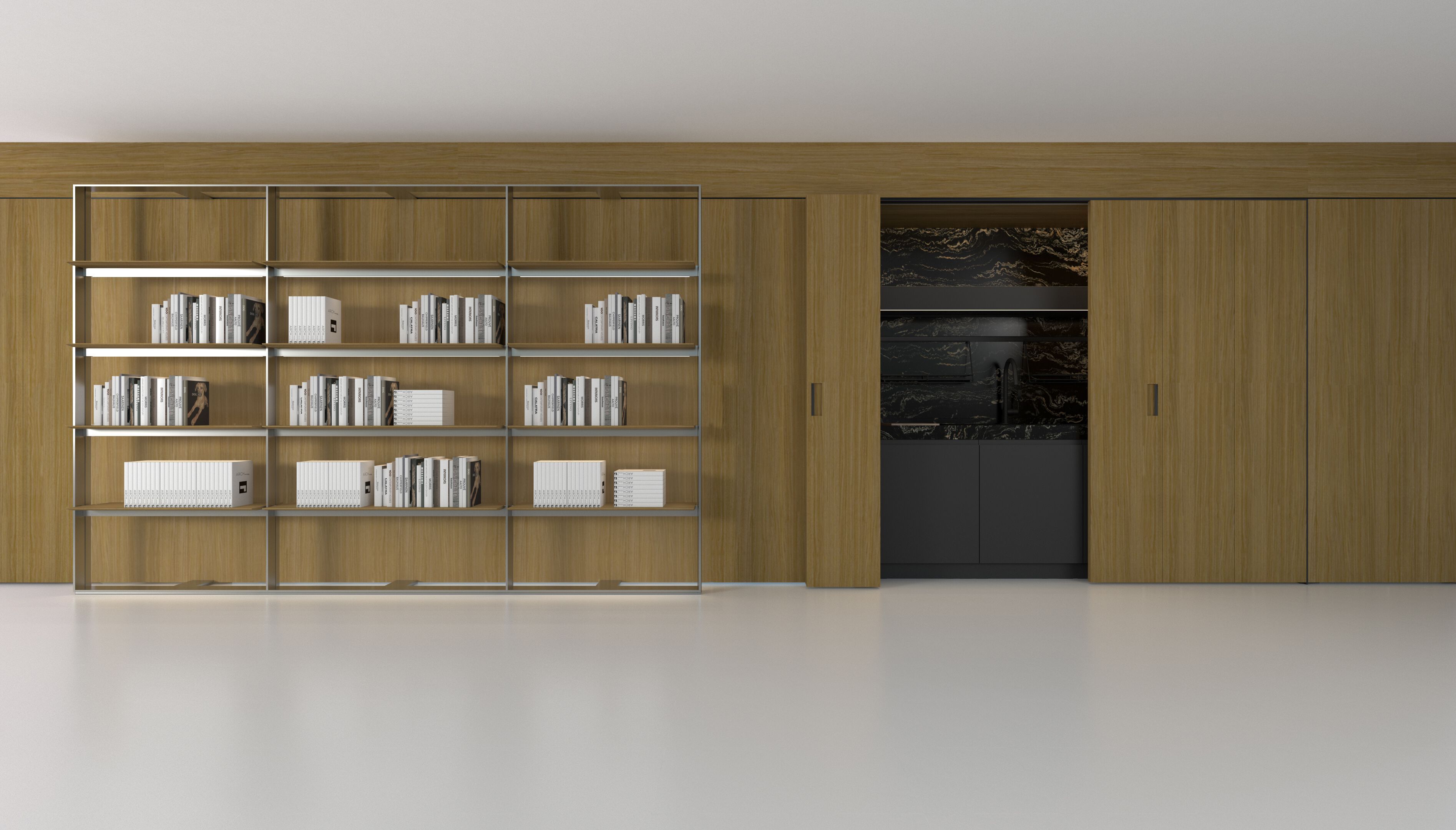 Экструдированный алюминиевый книжный шкаф B&B Italia FLAT.C FRAME ARCH-00061922 - Вид №9