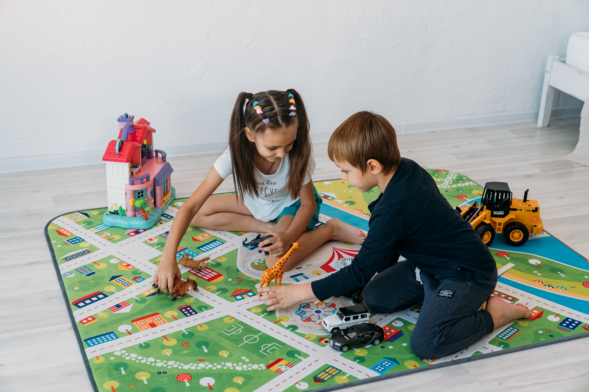 Детский игровой коврик 160х120 см "Маленький город" БЕЛЬМАРКО  351574 Зеленый Santreyd  - Вид №7