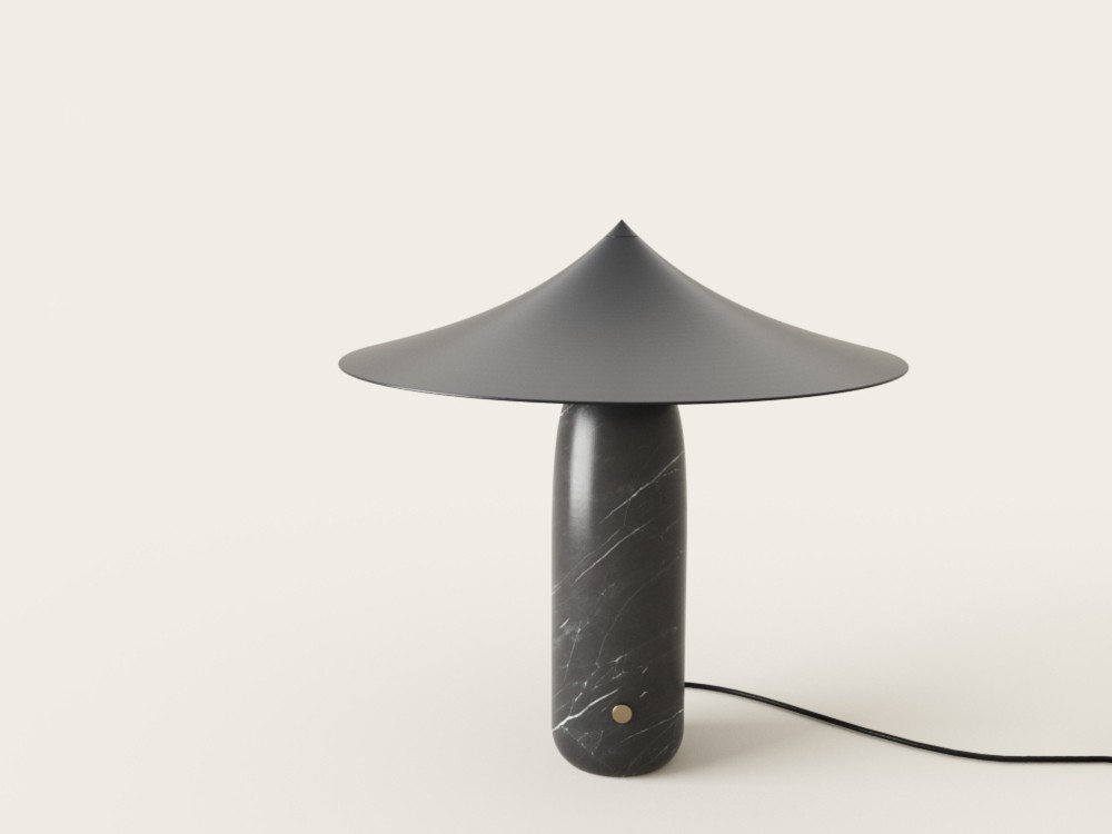 100774 Настольная лампа черный мрамор - черный абажур Aromas del Campo Kine  - Вид №1