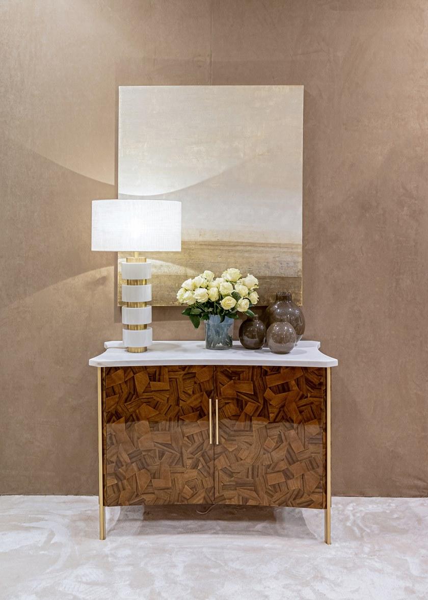 JOSÉ LEITE DE CASTRO Комод из дерева и мрамора с распашными дверцами  10405606  - Вид №1