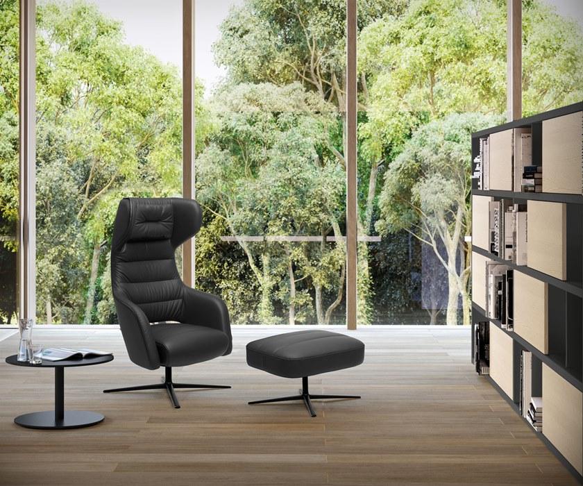 Sinetica Вращающееся кресло на козелке из кожи с подлокотниками Captain sun-id-1498637 - Вид №4